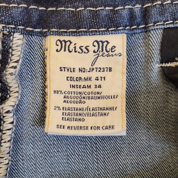 Miss Me Women’s Size 29 Bootcut Jeans Embellished Pockets Blue Denim Rhinestone - Picture 7 of 10